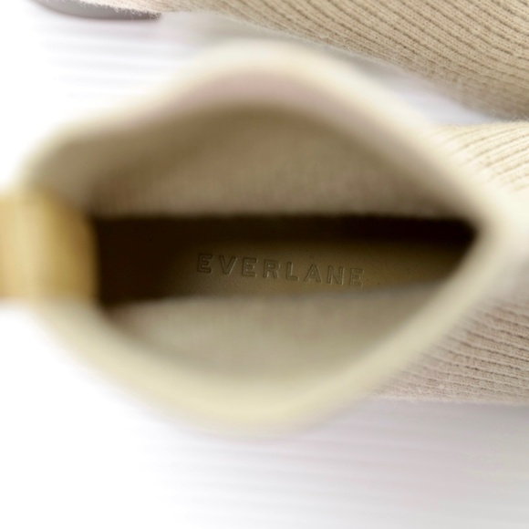Everlane The Glove Wool Rib Knit Pull On Oatmeal Ankle Block Heel Boot 6M - Picture 7 of 9